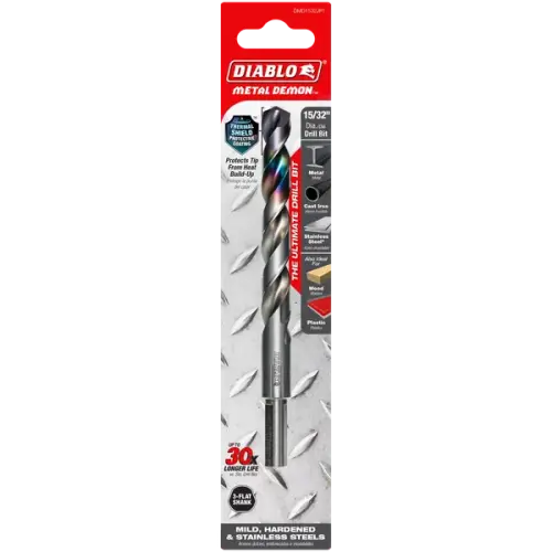 15/32" Metal Demon Drill Bit for Mild, Hardened and Stainless Steels