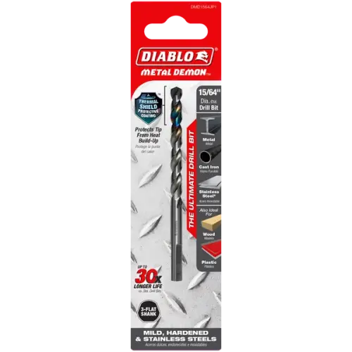 15/64" Metal Demon Drill Bit for Mild, Hardened and Stainless Steels