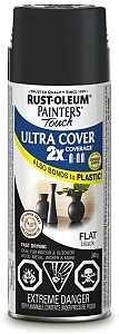 Rust-Oleum 253701 Spray Paint, 340 g Can, 15 sq-ft Coverage Area, Flat, Black