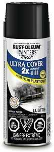 Rust-Oleum 253700 Spray Paint, 340 g Can, 15 sq-ft Coverage Area, Gloss, Black