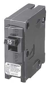 Siemens Q115 Circuit Breaker, Mini, 15 A, 1 -Pole, 120/240 V, Fixed Trip, Plug Mounting