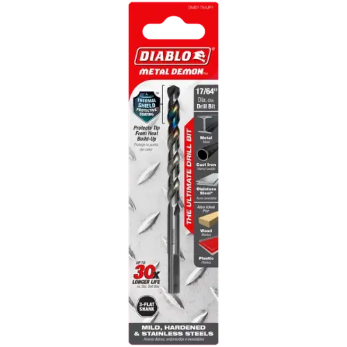 17/64" Metal Demon Drill Bit for Mild, Hardened and Stainless Steels