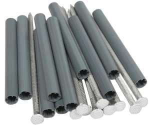 Amerimax 25043 Gutter Spike and Ferrule, Aluminum/Plastic, White 10pk