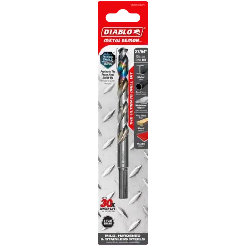 27/64" Metal Demon Drill Bit for Mild, Hardened and Stainless Steels