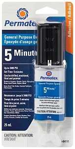 Permatex 84111 Gel Epoxy, Clear, Liquid, 0.84 oz Carded