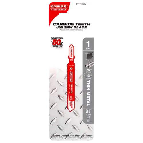 3-1/4" 24TPI Carbide Jig Saw Blade for Thin Metal