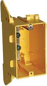 Hubbell Banana Box 2001R Switch Box, 1-Gang, Plastic/Resin, Yellow, Nail