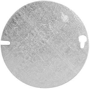 Hubbell 54C1BAR Flat Box Cover, 4 in Dia, Round, Steel, Silver