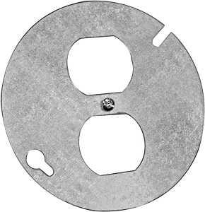 Hubbell 54C65BAR Box Cover, 4 in L, 4 in W, Round, Metal