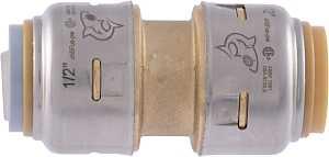 SharkBite UR4008A Coupling, 2.1 in, 1/2 in, Brass, 250 psi Pressure