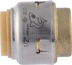 SharkBite UR514A End Cap, 1/2 in, Brass, 250 psi Pressure
