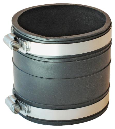 Fernco P1060-33 Flexible Coupling, 3 in, 3.97 in L, Socket, PVC, Black, 4.3 psi Pressure