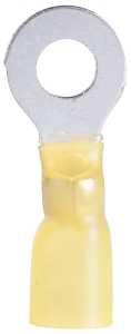 Gardner Bender Xtreme AMT-108 Ring Terminal, 600 V, 12 to 10 AWG Wire, 1/4 in Stud, Nylon Insulation, Yellow