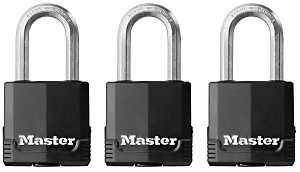Master Lock Magnum Series M115BLCTRILFHC Padlock, 1-7/8 in W Body, Key No: M115BLCLF, Alike Key, 5/16 in Dia Shackle
