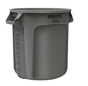 Rubbermaid 261000GRAY Trash Container, 10 gal Capacity, Polyethylene, Gray