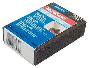 Norton MultiSand 49502 Sanding Sponge, 4 in L, 2-3/4 in W, 80, 150 Grit, Fine, Medium, Aluminum Oxide/Nylon Abrasive