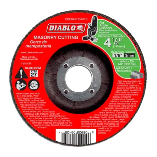 4-1/2" Type 27 Masonry Cut-Off Disc