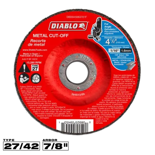 4-1/2" Type 27 Metal Cut-Off Disc