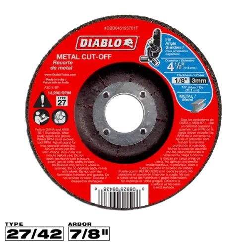 4-1/2" Type 27 Metal Cut-Off Disc