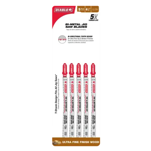 4-5/8" 13TPI Bi-Metal Jig Saw Blades for Wood (5-pk)