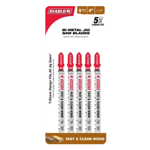 4" 6TPI Bi-Metal Jig Saw Blades for Wood (5-pk)