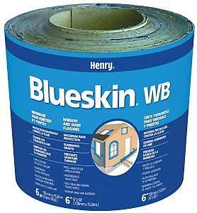 Blueskin WB Window and Door Flashing, 50 ft L, 6 in W, Blue, Self-Adhesive