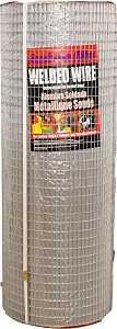 Jackson Wire 10 08 38 14 Welded Wire Fence, 100 ft L, 36 in H, 1/2 x 1 in Mesh, 16 Gauge, Galvanized