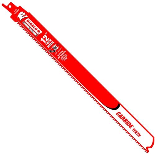 Diablo DS1208CFC Reciprocating Saw Blade, Applicable Materials: Cast Iron, Stainless Steel, 1 in W, 12 in L, 8 TPI