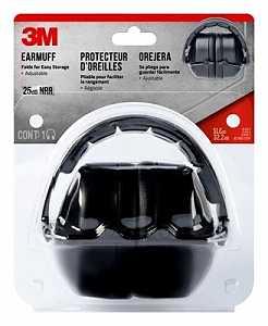 3M 7100117617 Folding Ear Muffs, 25 dB NRR, Black, Plastic