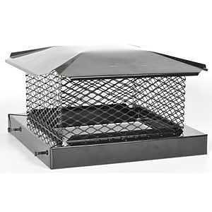 8X8 Black Chimney Cap Bolt On