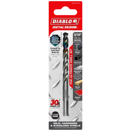 5/16" Metal Demon Drill Bit for Mild, Hardened and Stainless Steels