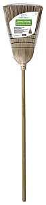 Simple Spaces 502 Warehouse Broom, 12 in Sweep Face, 18 in L Trim, Fiber Bristle, 55-1/4 in L, Hardwood Handle