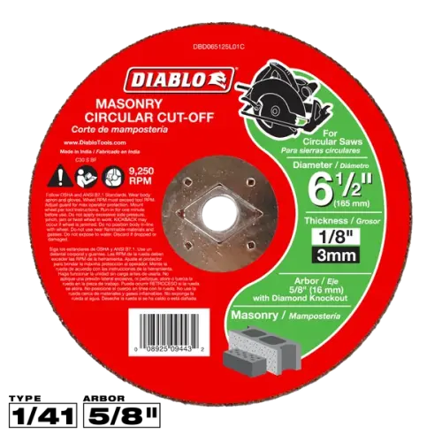 6-1/2" Carbide Masonry Cut-Off Disc