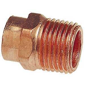 Pipe Adapter, 1/2 x 3/4 in, Sweat x MPT, Copper