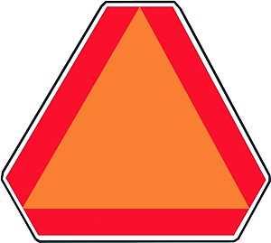 Hy-Ko TA-1 Highway Sign, Rectangular, Orange Legend, Red Background, Aluminum, 16 in W x 14 in H Dimensions