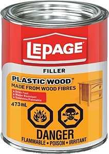 LePage 1819160 Wood Filler, Paste, Acetone, Light Tan, 473 mL Tin