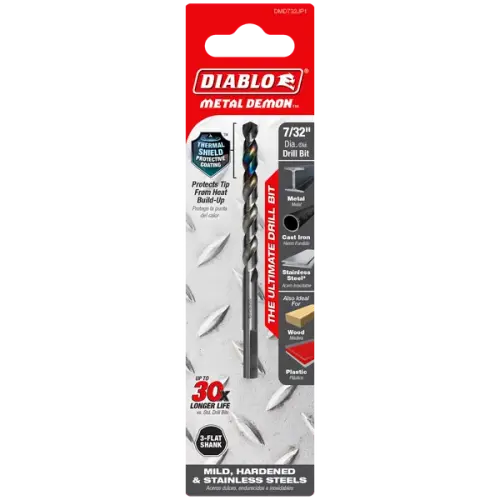 7/32" Metal Demon Drill Bit for Mild, Hardened and Stainless Steels