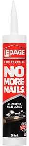 LePage No More Nails 2048233 All Purpose Adhesive, White, 266 mL Cartridge