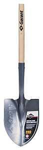 Garant 80377 Shovel, 9 in W Blade, Steel Blade, Wood Handle, Long Handle, 48 in L Handle