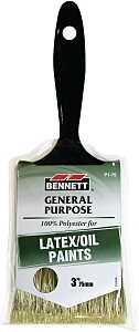 Bennett P1-75 Paint Brush, Plastic Handle, 3 in W, Polyester Bristle