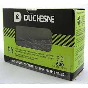 Duchesne 23301160 Finishing Nail, 5d, 1-3/4 in L, Hardened Steel, Bright, Flat Head, Smooth Shank, Gray, 500