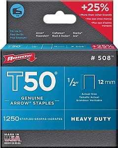 Arrow T50 Series 50824 Staple, For: T50 OC Stapler, 3/8 in W Crown, 1/2 in L Leg