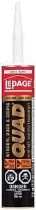 LePage QUAD 2398133 Window, Door and Siding Sealant, White, 295 mL Cartridge