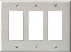 Wallplate Tri-Rocker White Stl