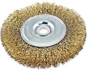 Vulcan 323011OR Wire Wheel Brush with Hole, 6 in Dia, 5/8 in Arbor Hole, 1/2 in Adapter Ring Arbor/Shank