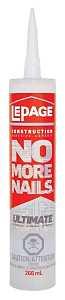 LePage 1654398 No More Nails Ultimate Clear Adhesive, Clear, 266 mL