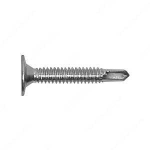 Reliable WKTZ Series WKTZ101VP Screw, #10-24 Thread, 1 in L, Full Thread, Wafer Head, Square Drive, Self-Drilling Point 100pk