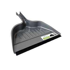 Simple Spaces 2033 Snap-On Dustpan, 12.75 in L, 14.75 in W, Recycle Polypropylene, Gray, Rubber Lip