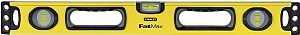 STANLEY 43-524 Box Beam Level, 24 in L, 3-Vial, 2-Hang Hole, Non-Magnetic, Aluminum, Yellow