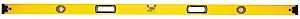 STANLEY 43-572 Box Beam Level, 72 in L, 3-Vial, 2-Hang Hole, Non-Magnetic, Aluminum, Black/Yellow
